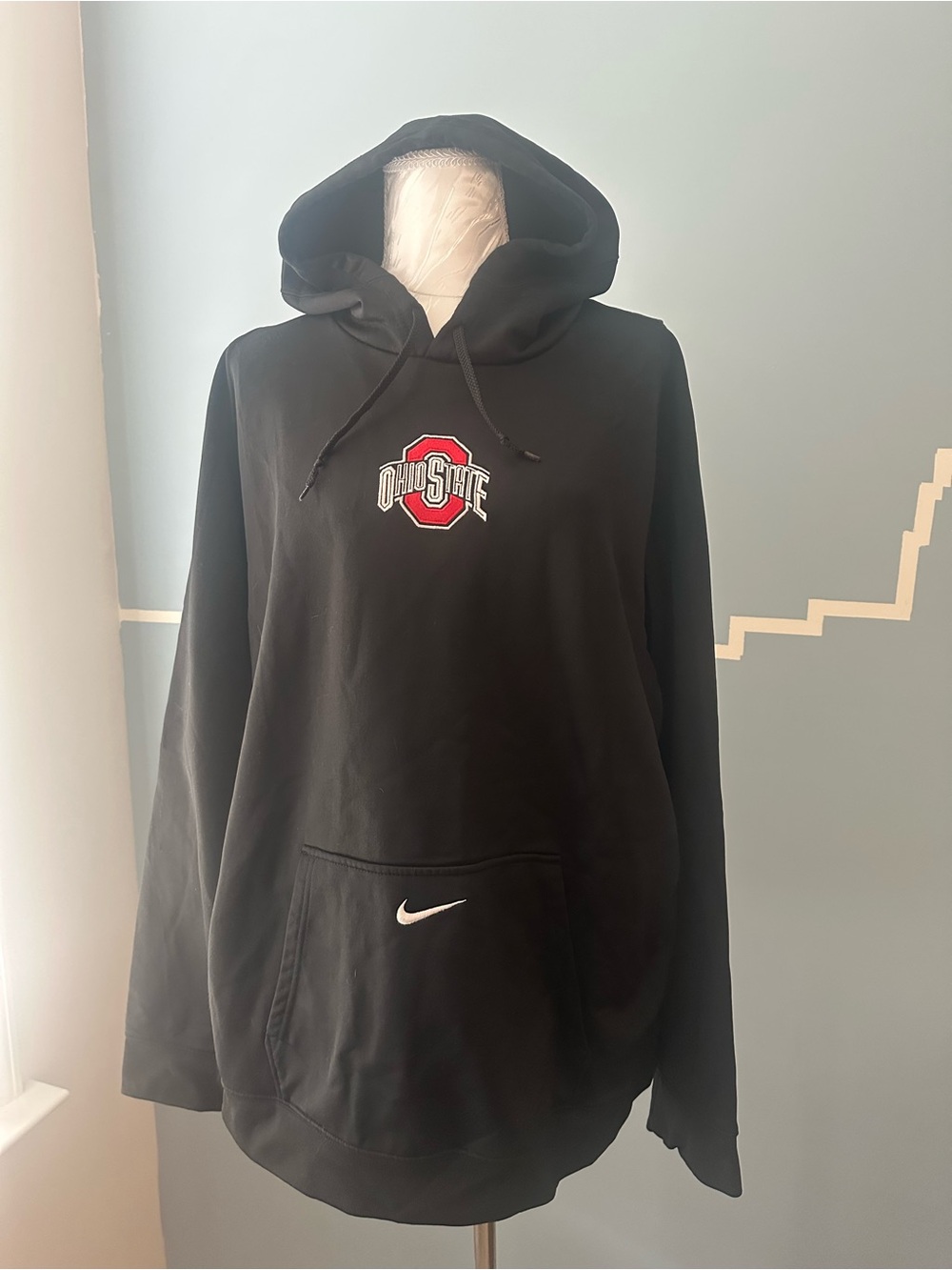 Nike Black Ohio State Pullover Hoodie with Red Logo